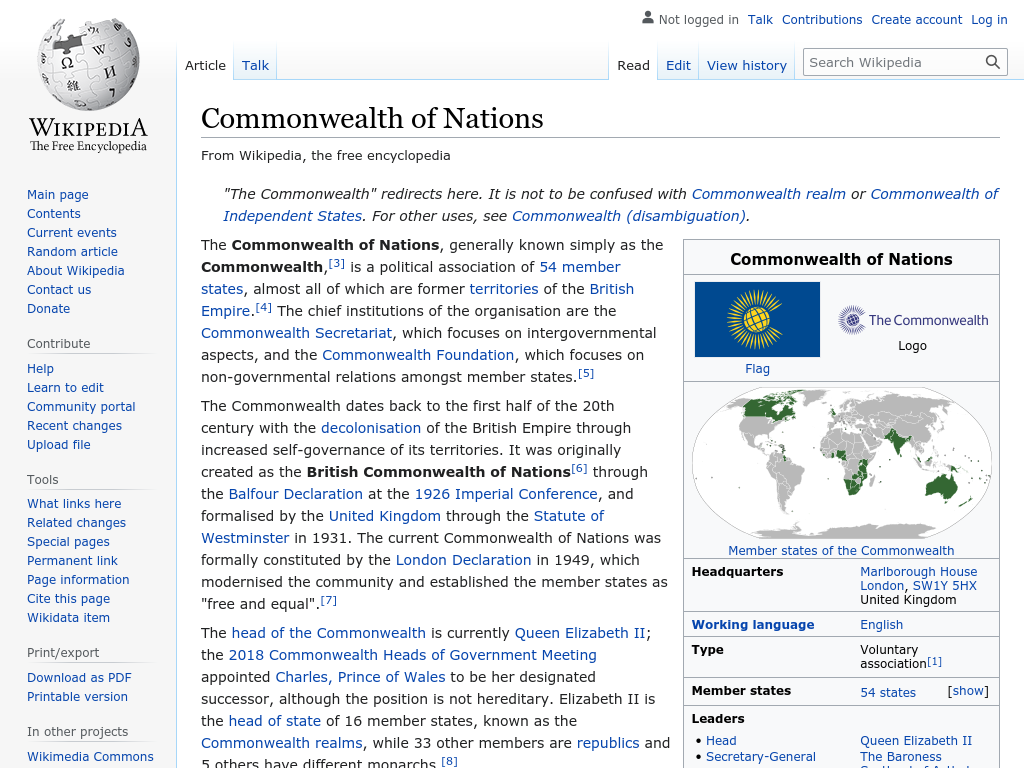 Cover: Commonwealth of Nations