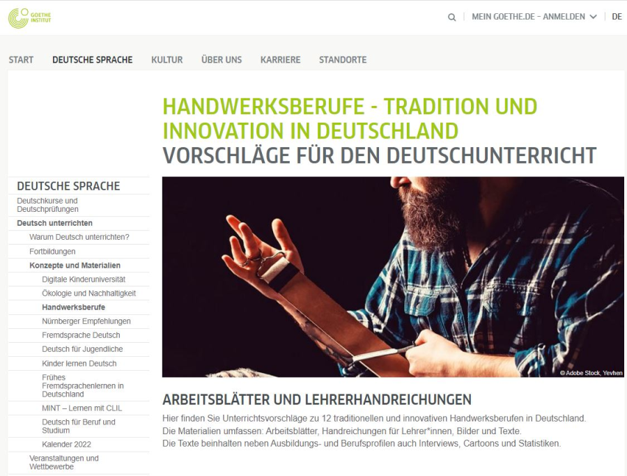 Cover: Handwerksberufe |  Vorschläge für den Deutschunterricht