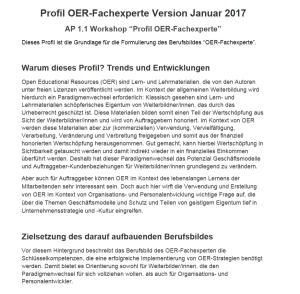 Cover: Profil OER-Fachexperte​n