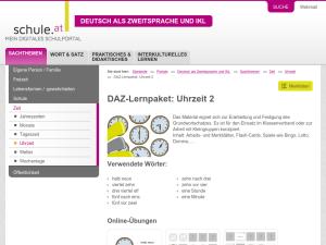 Cover: DAZ-Lernpaket - Uhrzeit 2 | Schule.at