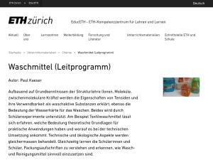 Cover: Waschmittel (Leitprogramm) – EducETH 