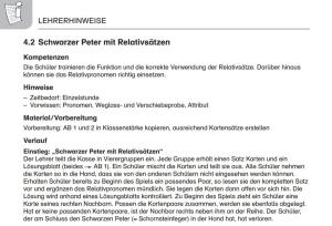 Cover: Schwarzer Peter mit Relativsätzen