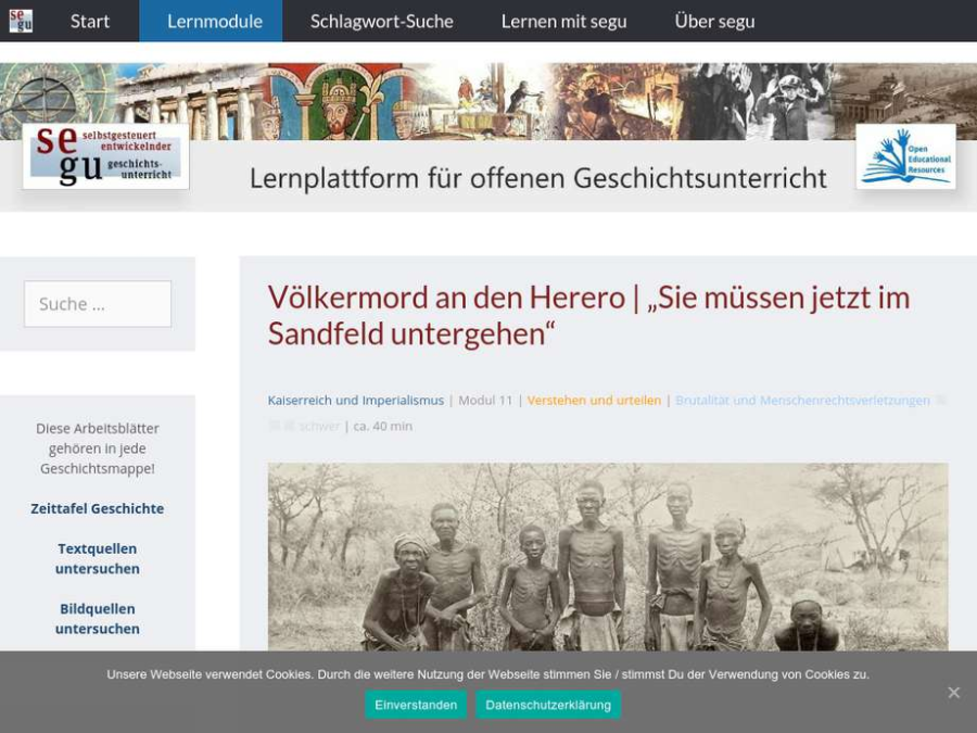 Cover: Völkermord an den Herero | „Sie müssen jetzt im Sandfeld untergehen“ - segu Geschichte