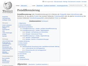 Cover: Preisdifferenzierung - wikipedia.org