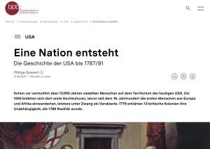 Cover: Dossier USA - Geschichte - Eine Nation entsteht | bpb