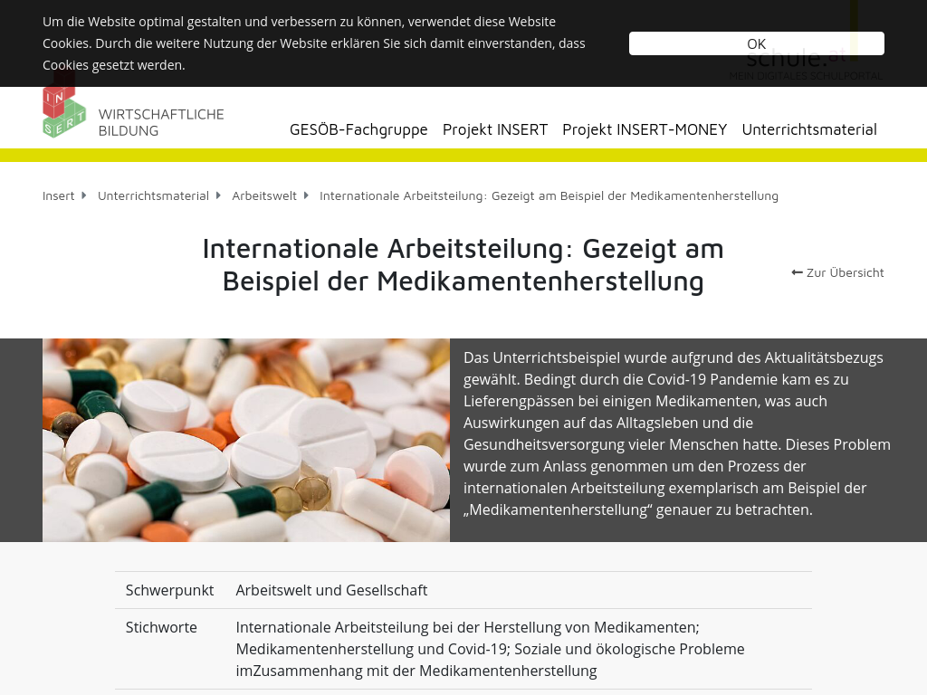 Cover: Internationale Arbeitsteilung: Gezeigt am Beispiel der Medikamentenherstellung