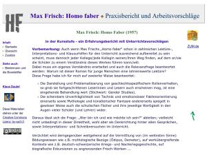 Cover: Max Frisch: Homo faber - Praxisbericht und Arbeitsvorschläge