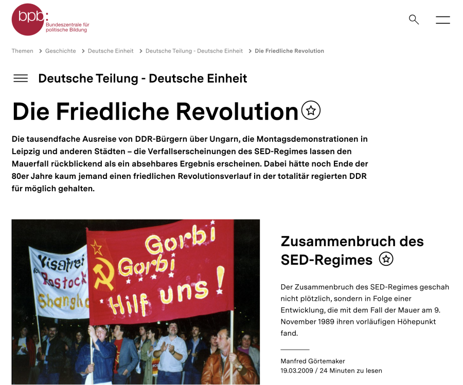 Cover: Die Friedliche Revolution