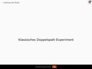 Cover: Klassisches Doppelspalt-Experiment