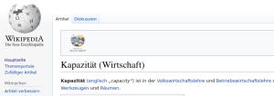 Cover: Kapazität (Wirtschaft) - wikipedia.org