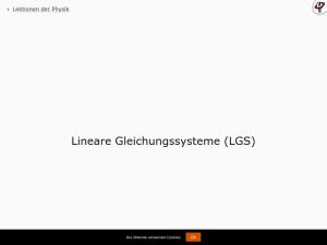 Cover: Lineare Gleichungssysteme (LGS)