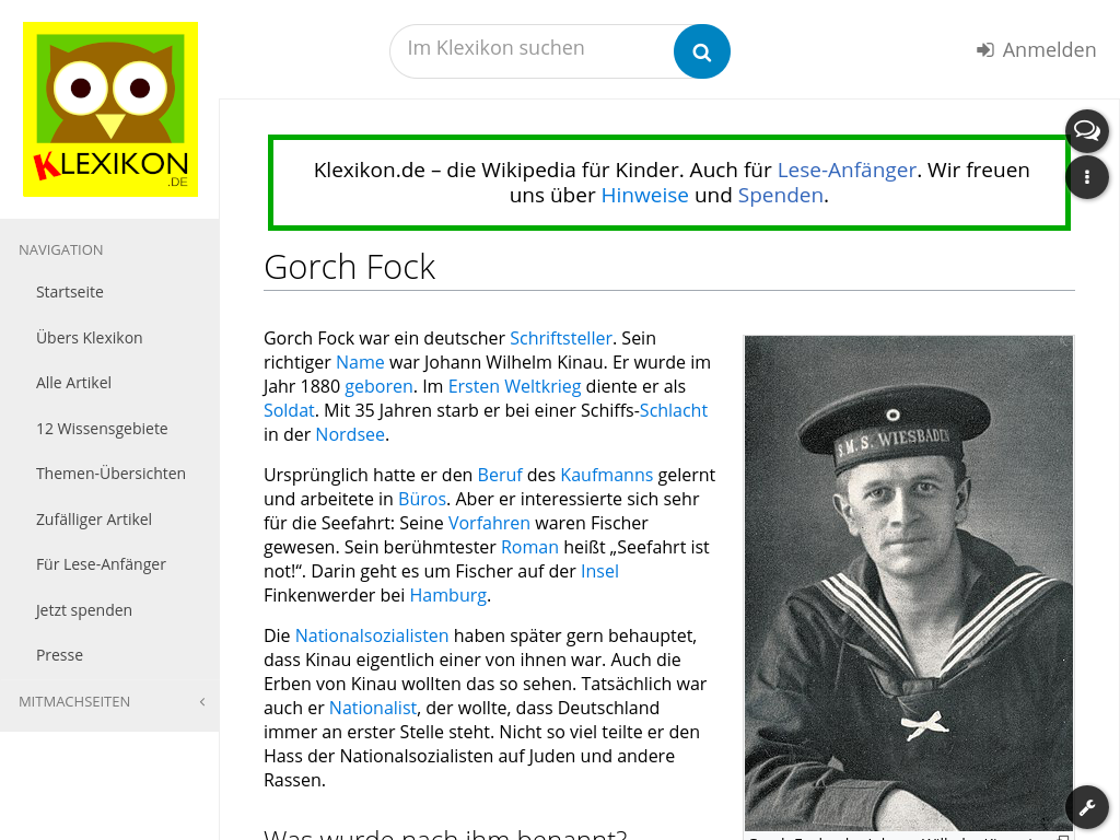 Cover: Gorch Fock | Klexikon