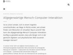 Cover: Allgegenwärtige Mensch-Computer-Interaktion - Gesellschaft für Informatik e.V.