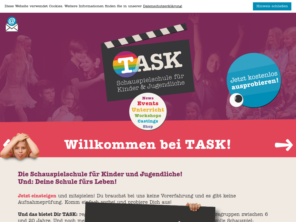 Cover:  TASK - Schauspielschule für Kinder und Jugendliche