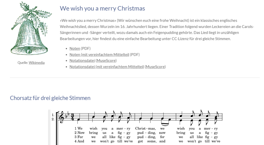 Cover: We wish you a merry christmas (3-stimmiger Chorsatz)