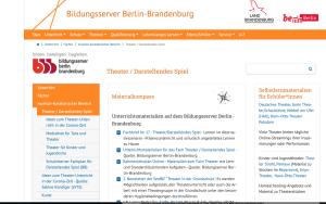 Cover: Darstellendes Spiel und Theater in Berlin und Brandenburg | Bildungsserver