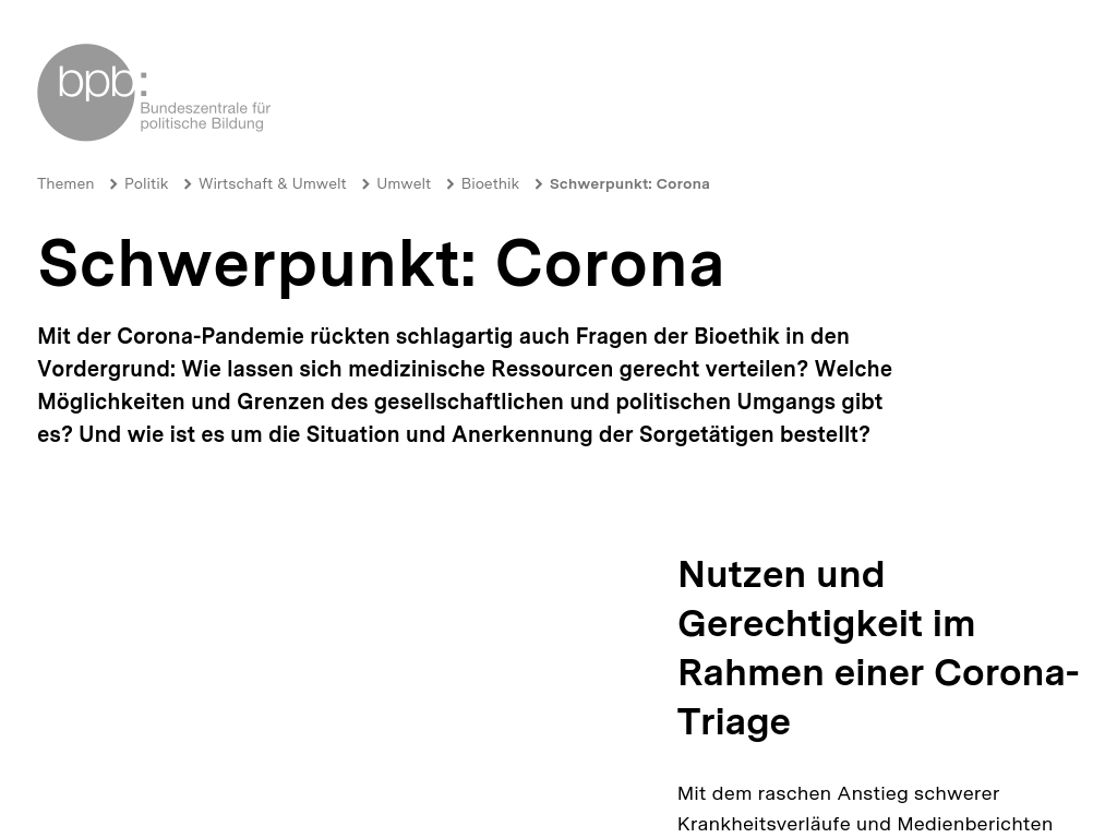 Cover: Schwerpunkt: Corona