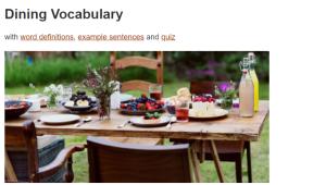 Cover: Dining Vocabulary | EnglishClub