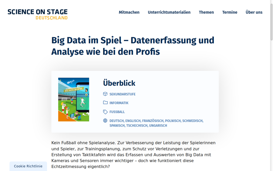 Cover: Big Data im Spiel – Datenerfassung und Analyse wie bei den Profis | Science On Stage