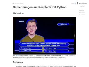 Cover: Berechnungen am Rechteck mit Python - HedgeDoc