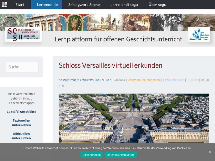 Cover: segu Lernmodul - Schloss Versailles virtuell erkunden